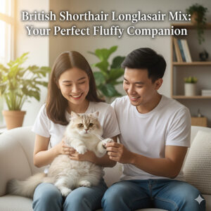 Cặp đôi trẻ Việt Nam vuốt ve mèo Anh lông ngắn lai Anh lông dài lông dày mượt trên ghế sofa