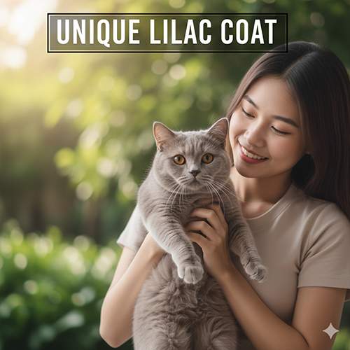 Mèo Anh lông ngắn lilac hiếm với bộ lông tím khói độc đáo