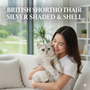 Mèo Anh lông ngắn Silver Shaded & Shell (British Shorthair ns11, ns12) đẹp, mặt tròn bánh bao, lông bạc sang trọng