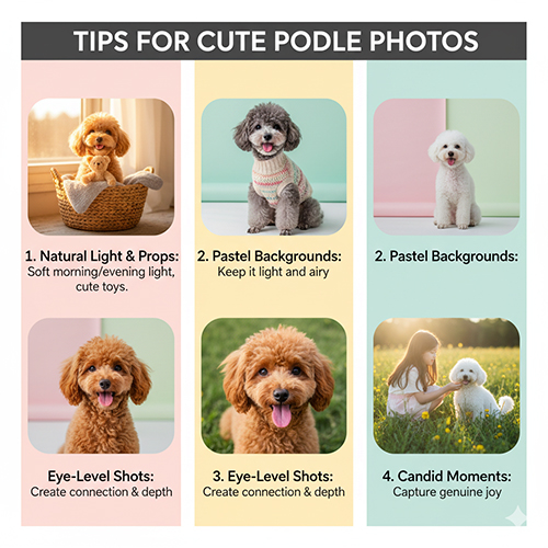 Mẹo chụp ảnh chó Poodle đẹp và dễ thương hơn với ánh sáng, phông nền, đạo cụ