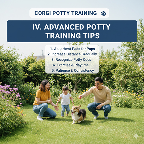Gia đình áp dụng mẹo nâng cao huấn luyện chó Corgi đi vệ sinh đúng chỗ ngoài trời 🐶🌿