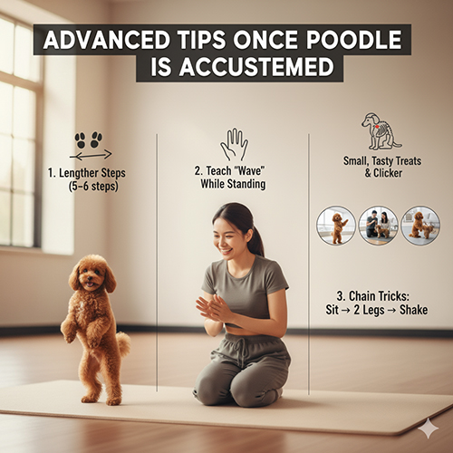 Mẹo nâng cao khi dạy chó Poodle đi bằng 2 chân