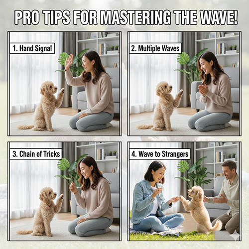 Mẹo nâng cao khi dạy chó Poodle trick vẫy tay chào