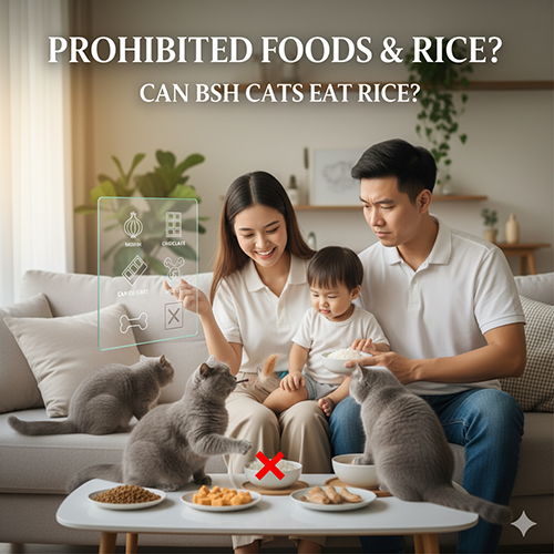 Món cấm cho mèo Anh lông ngắn và giải đáp mèo ALN có nên ăn cơm không