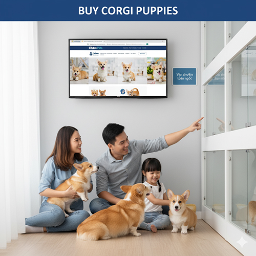Gia đình chọn mua chó Corgi con tại Chạm Pets – bé khỏe mạnh, đã tiêm phòng và bảo hành sức khỏe.