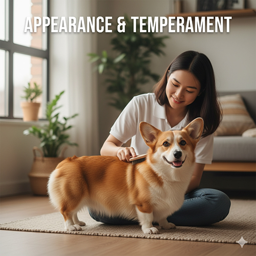 Corgi trưởng thành được chải lông, thể hiện ngoại hình chuẩn và tính cách thân thiện