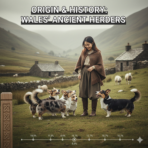 Nguồn gốc Cardigan Welsh Corgi tại xứ Wales, chó Corgi đuôi dài chăn gia súc cùng nông dân