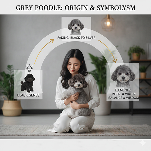 Nguồn gốc và ý nghĩa màu xám ở chó Poodle