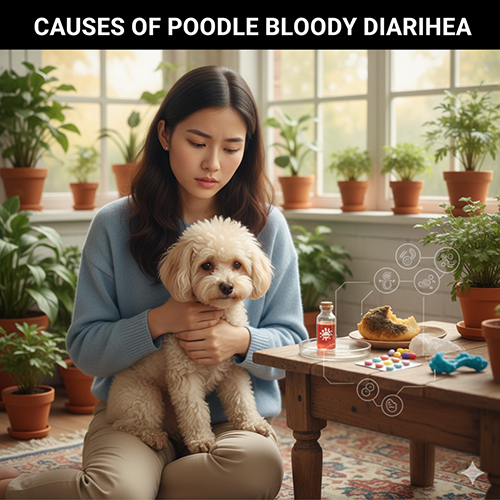 Nguyên nhân chó Poodle bị tiêu chảy ra máu – virus, ký sinh trùng, ngộ độc, dị vật