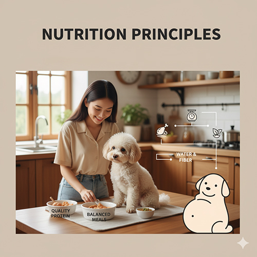 🥗 Nguyên tắc dinh dưỡng cho chó Poodle mang thai: đúng chất, đủ lượng, chia nhỏ bữa