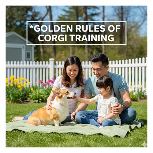 Gia đình áp dụng nguyên tắc vàng khi huấn luyện chó Corgi thông minh và ngoan ngoãn 🐶✨