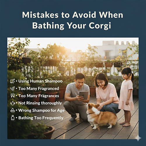 Những sai lầm cần tránh khi tắm cho Corgi để bảo vệ da và lông