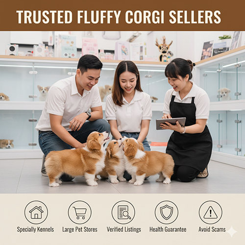 Nơi mua bán Fluffy Corgi uy tín – trại chuyên Corgi, shop thú cưng lớn, cam kết bảo hành sức khỏe, tránh tin rao ảo
