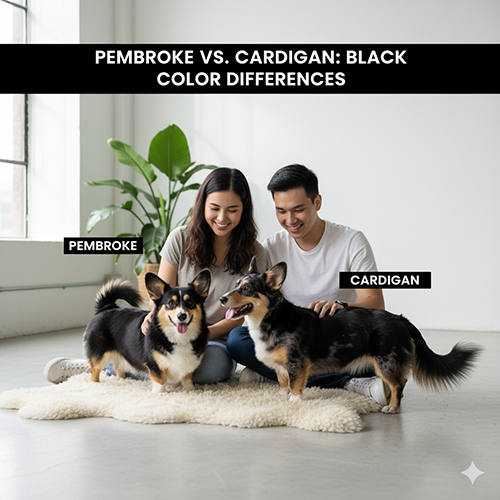 So sánh chó Corgi Pembroke và Cardigan màu đen cùng gia đình 🐶