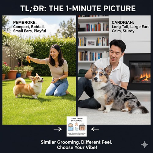 So sánh nhanh Pembroke vs Cardigan Corgi – đặc điểm hình thể, tính cách và cách chọn
