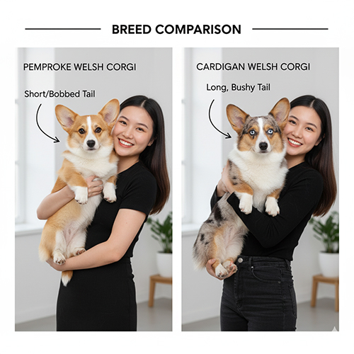 So sánh Pembroke Welsh Corgi và Cardigan Welsh Corgi – khác biệt về đuôi, vóc dáng và màu lông