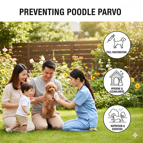 Phòng ngừa bệnh Parvo ở chó Poodle – tiêm phòng đầy đủ, vệ sinh sạch sẽ, dinh dưỡng & vận động
