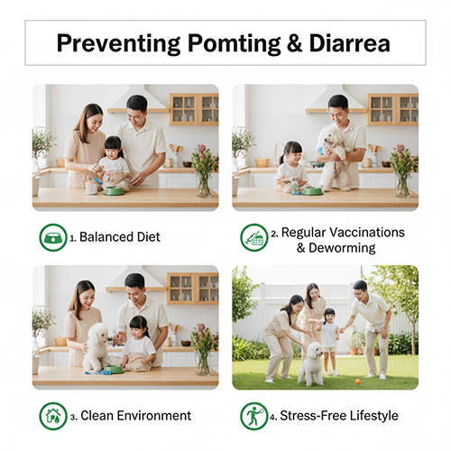 Phòng ngừa chó Poodle bị nôn và đi ngoài – chế độ ăn, tiêm phòng, tẩy giun, vệ sinh