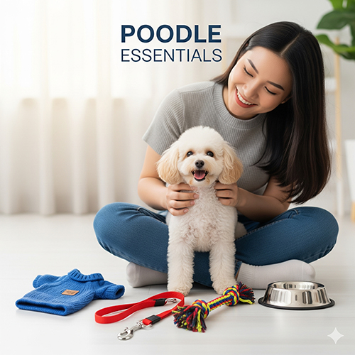Phụ kiện chó Poodle – áo quần, dây dắt, đồ chơi và bát ăn cần thiết cho bé xoăn