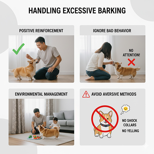 Các phương pháp huấn luyện tích cực để xử lý hành vi sủa quá mức ở Corgi