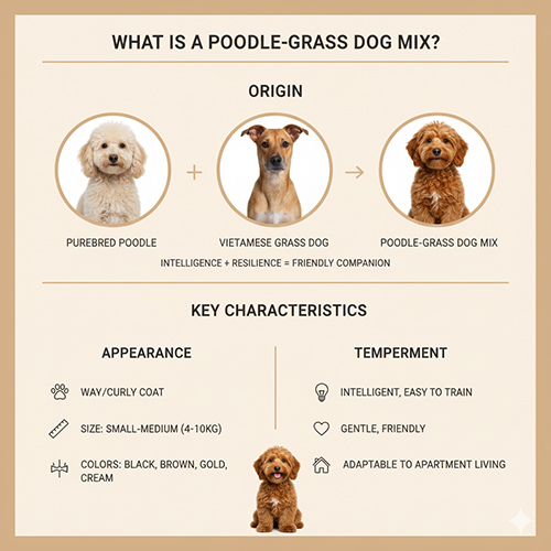 So sánh nguồn gốc và đặc điểm Poodle lai chó cỏ – sự kết hợp giữa Poodle thuần và chó cỏ Việt Nam