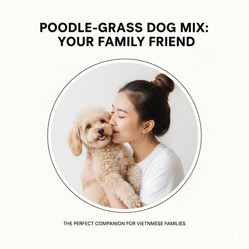 Cô gái Việt ôm chó Poodle lai chó cỏ – người bạn đồng hành thân thiện cho gia đình