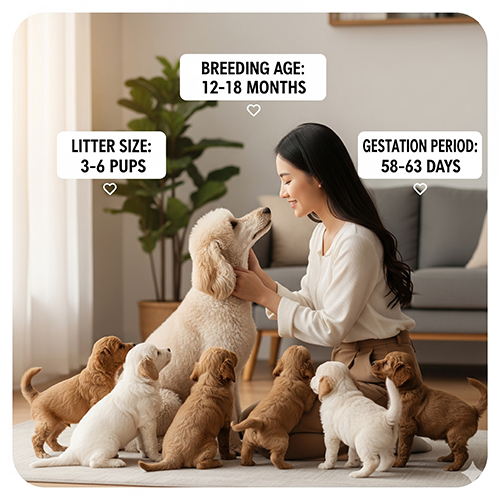 Sinh sản chó Poodle – độ tuổi phối giống, số con mỗi lứa và thời gian mang thai
