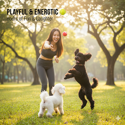 Poodle tinh nghịch và giàu năng lượng – giống chó thích chạy nhảy, nô đùa