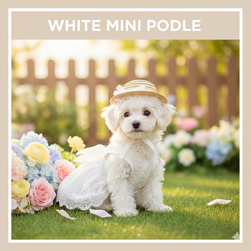 Ảnh chó Poodle trắng mini dễ thương như thiên thần bông tuyết