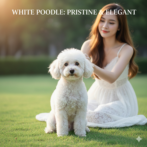 Ảnh chó Poodle trắng dễ thương, trong trẻo và sang trọng