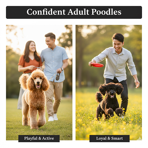 Ảnh chó Poodle trưởng thành tự tin, thông minh và tình cảm
