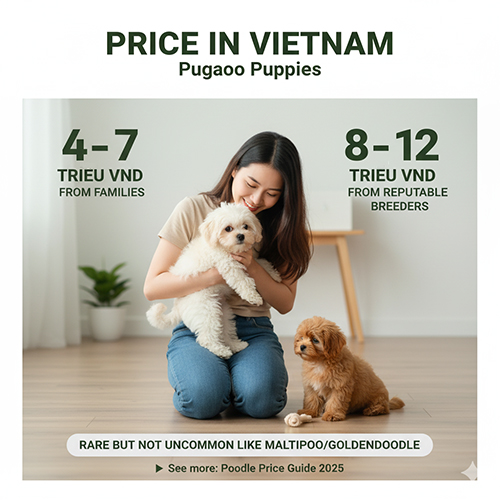 Giá chó Poodle lai Pug (Pugapoo) tại Việt Nam từ 4–12 triệu đồng