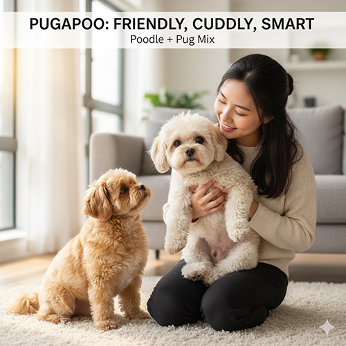 Poodle lai Pug – Pugapoo hiền lành, đáng yêu và thân thiện