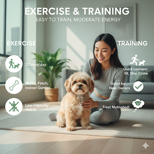 Pugapoo – Poodle lai Pug dễ huấn luyện, nhu cầu vận động nhẹ nhàng, phù hợp cho người mới nuôi