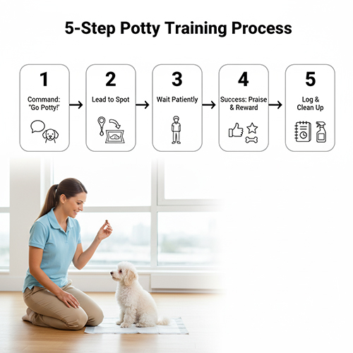 Quy trình 5 bước huấn luyện chó Poodle đi vệ sinh đúng chỗ tại nhà