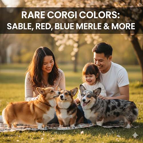 Các màu Corgi hiếm: sable, đỏ, blue merle và nhiều biến thể khác