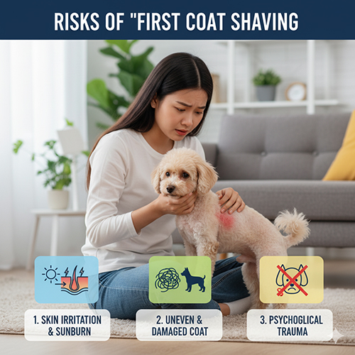 Rủi ro khi cạo lông máu cho Poodle: da dễ tổn thương, lông mọc không đều và ảnh hưởng tâm lý
