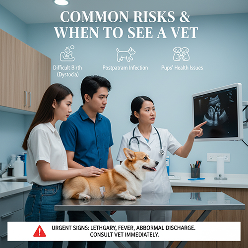Rủi ro sinh sản ở chó Corgi và khi cần đưa đi thú y