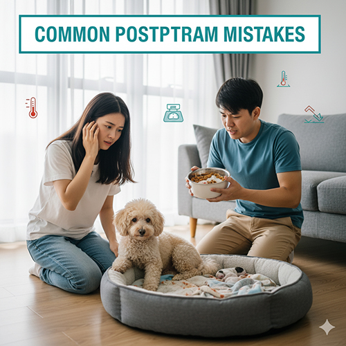 Sai lầm thường gặp khi chăm sóc chó Poodle sau sinh – ăn quá nhiều, vệ sinh kém, bỏ qua dấu hiệu bệnh