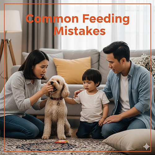 Sai lầm thường gặp khi cho Poodle ăn – cơm, snack, tinh bột, chia bữa và đổi thức ăn đột ngột