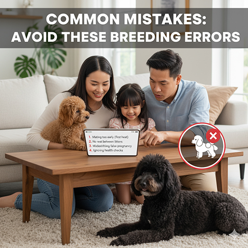 Sai lầm thường gặp khi theo dõi chu kỳ sinh sản của chó Poodle 🐩