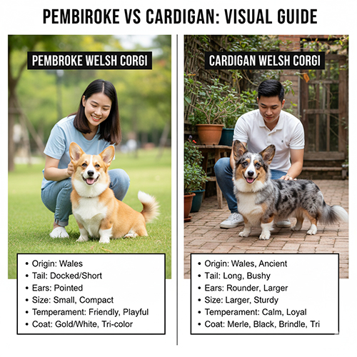 🐶 So sánh Pembroke vs Cardigan Corgi – Khác nhau về ngoại hình, tính cách và giá bán