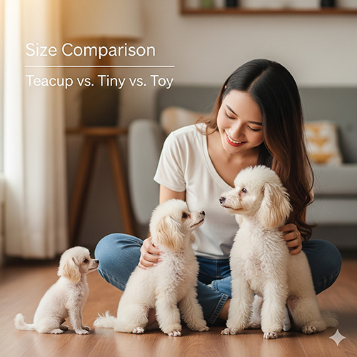 So sánh Teacup, Tiny và Toy Poodle về cân nặng, rủi ro và độ dễ nuôi
