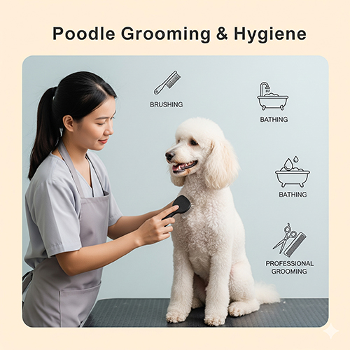 Chăm sóc lông và vệ sinh Standard Poodle – chải lông, tắm, grooming chuyên nghiệp, vệ sinh tai răng móng