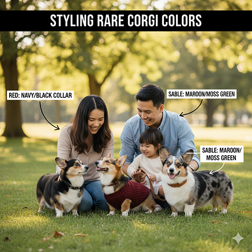 Phối phụ kiện cho Corgi màu hiếm như Red, Sable và Blue Merle