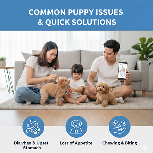 Chó Poodle con – sự cố thường gặp như tiêu chảy, biếng ăn, cắn phá và cách xử lý nhanh