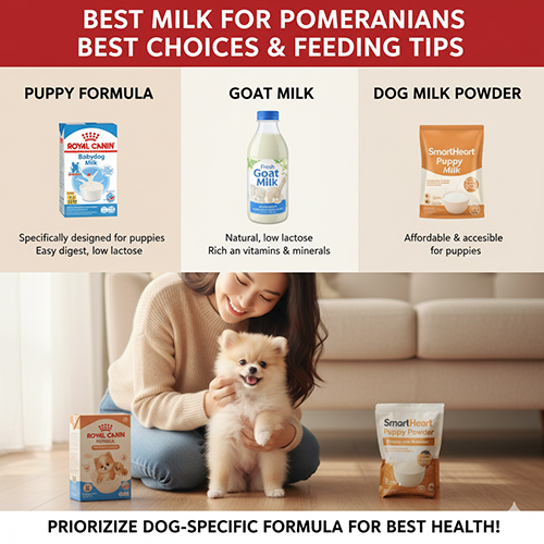 Các loại sữa phù hợp cho chó Phốc Sóc gồm sữa công thức cho chó con, sữa dê ít lactose và sữa bột không đường cho chó nhỏ