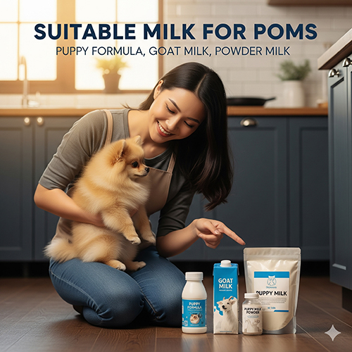 Loại sữa phù hợp cho chó Phốc Sóc gồm sữa công thức cho chó con, sữa dê ít lactose và sữa bột không đường cho chó nhỏ