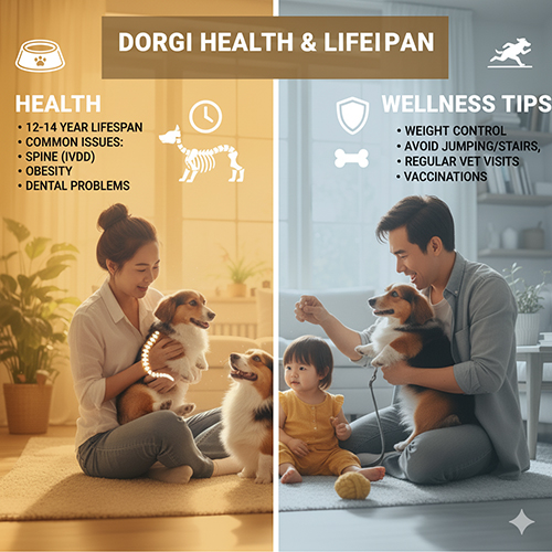 🩺 Sức khỏe & tuổi thọ của Corgi lai Lạp xưởng (Dorgi) – bệnh thường gặp và cách phòng ngừa