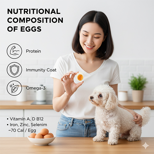 Thành phần dinh dưỡng của trứng cho chó Poodle – giàu protein, vitamin, khoáng chất và omega-3